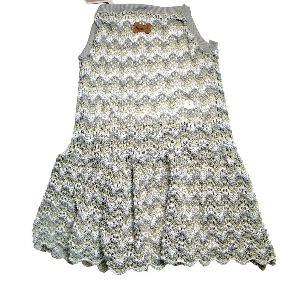 Koolaburra By Ugg X-Large Dog Green and White Mila Knit Chevron Pattern Dress